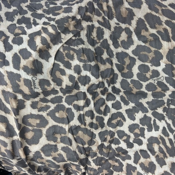 Coach Animal Print Scarf in Gray and Cream - Picture 3 of 4